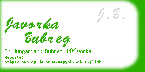 javorka bubreg business card